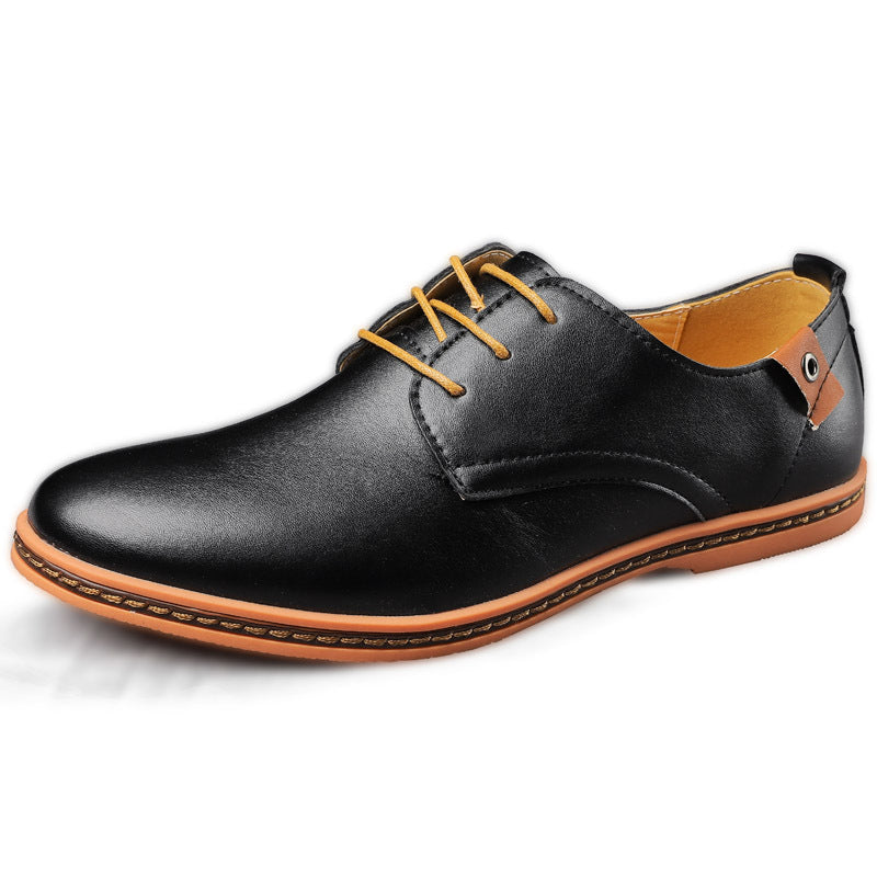 Men's Casual Business Lace-Up Pumps with Leather Surface