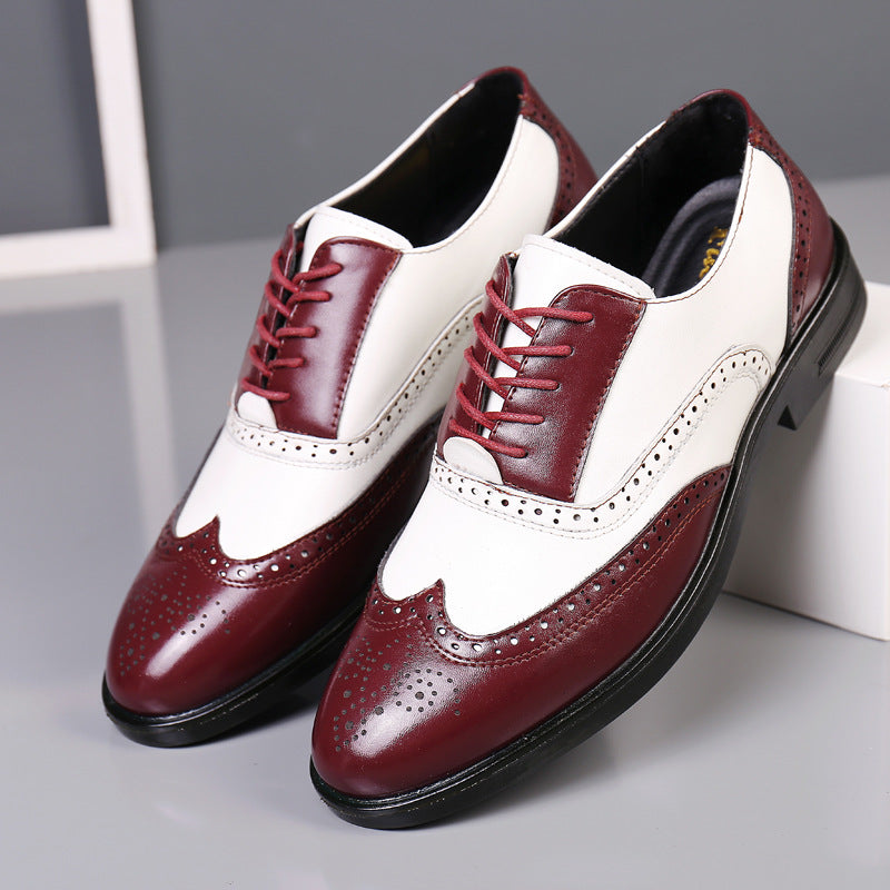 Men's Carved Leather Shoes for Business Formal and Casual Wear