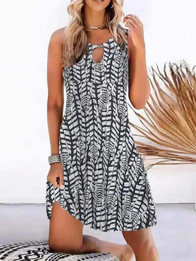 Women's Clothing Sleeveless Printed Dress