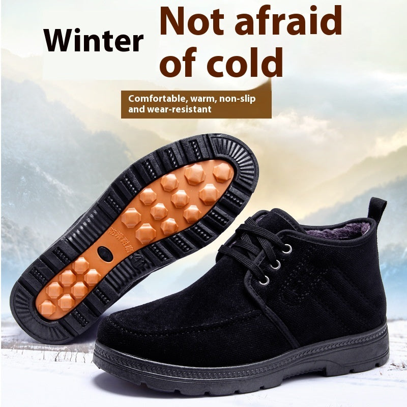 Comfortable, Warm, Breathable, Non-Slip Walking Shoes for Middle-Aged and Elderly Men