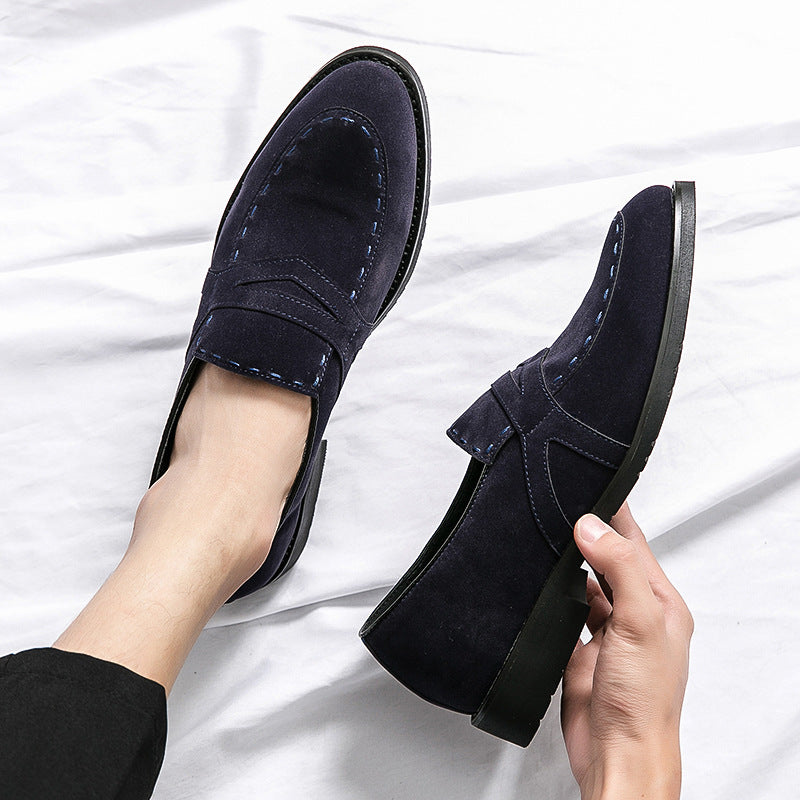 Men's British-Style Pointed Casual Suede Shoes