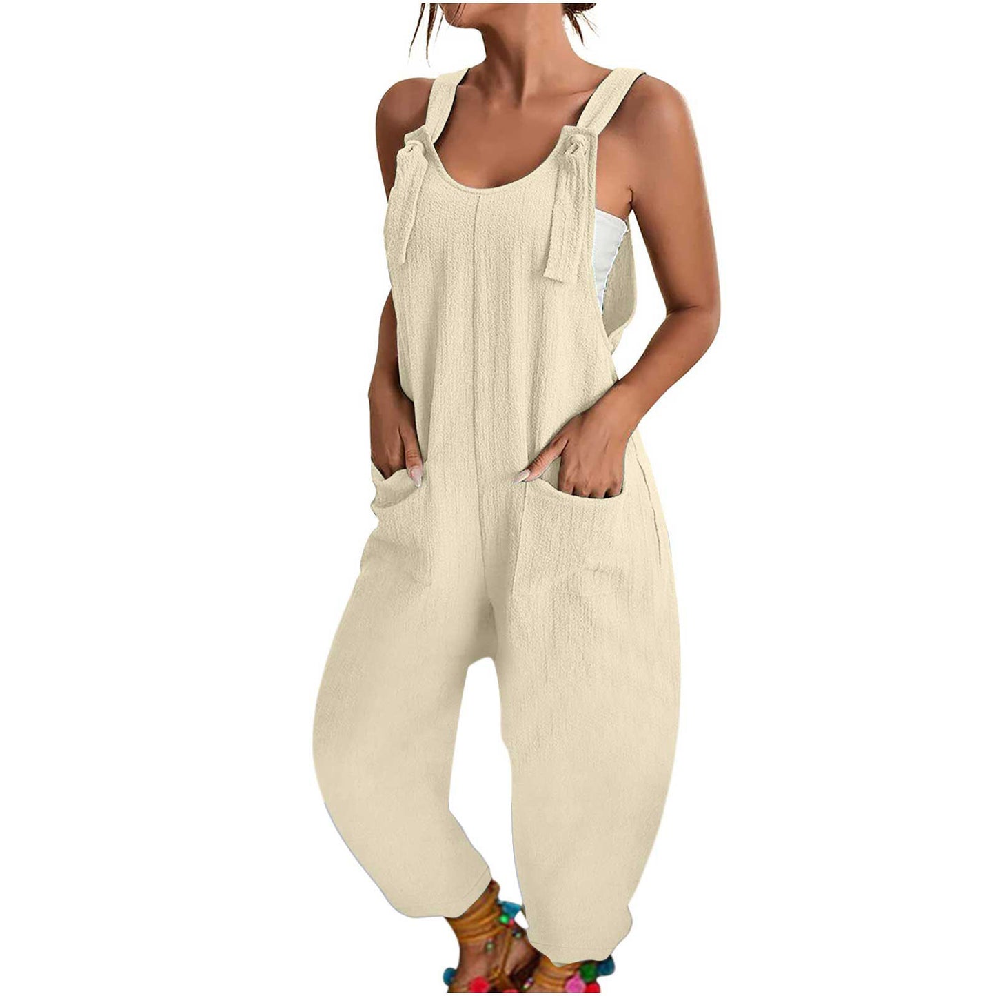 Women's Fashion Splicing Sling Jumpsuit