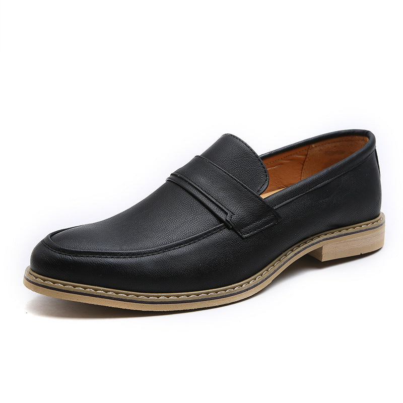 Men's Slip-on Leather Shoes for Business and Formal Wear, Gentleman Style