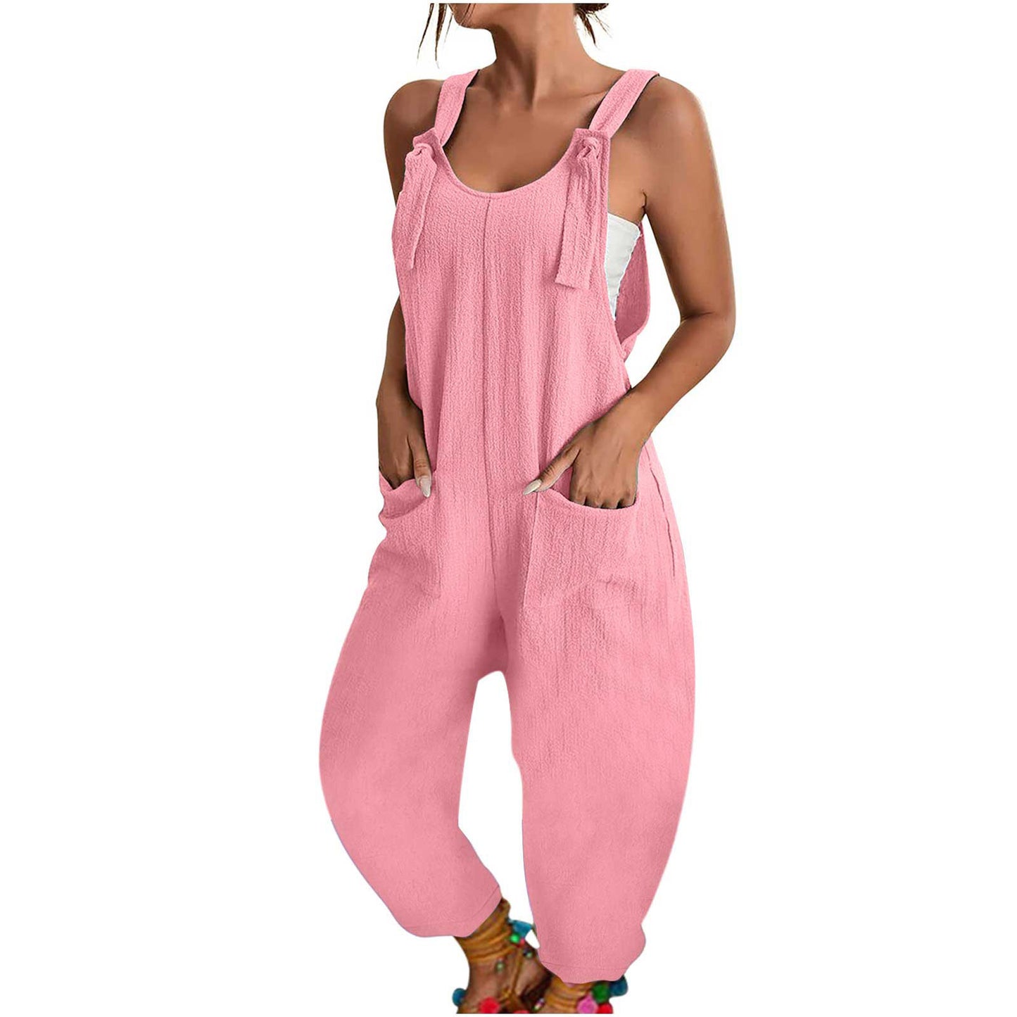 Women's Fashion Splicing Sling Jumpsuit