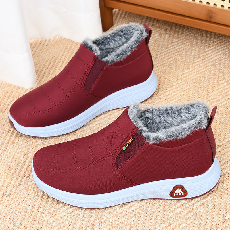 Winter Fleece-Lined Non-Slip Cotton-Padded Shoes for Middle-Aged and Elderly