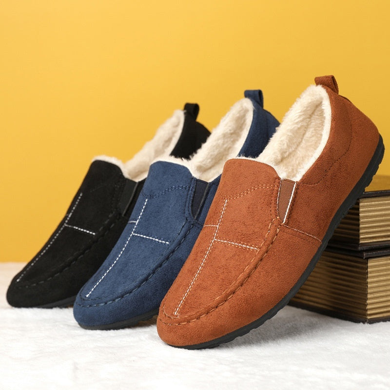 Fleece-Lined Men's Casual Shoes, All-Matching and Warm