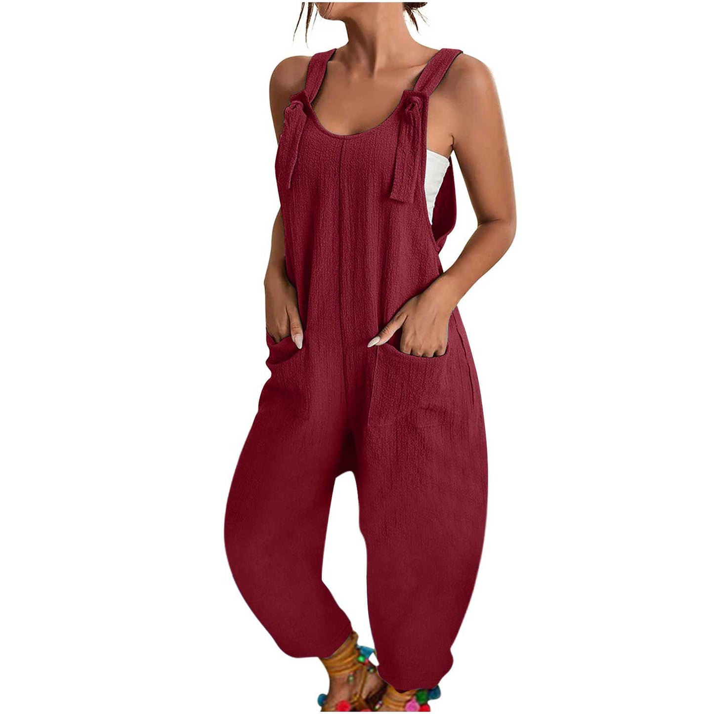 Women's Fashion Splicing Sling Jumpsuit