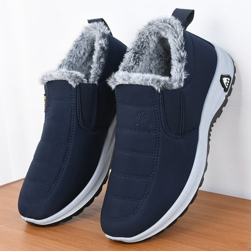 Winter Fleece-Lined Non-Slip Cotton-Padded Shoes for Middle-Aged and Elderly