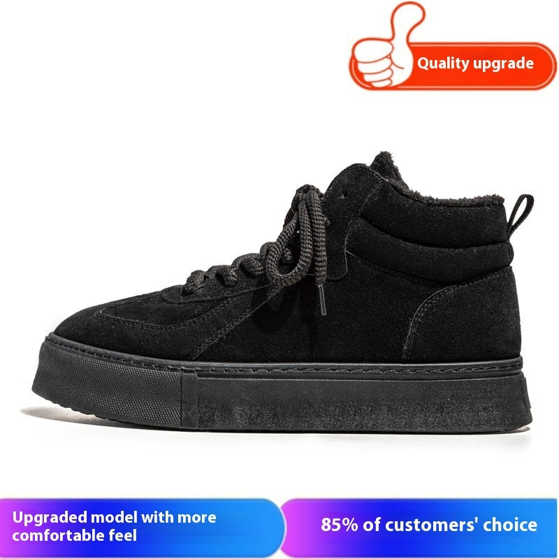 Men's High-Top Winter Velvet Warm Cotton Shoes, All-Matching Style