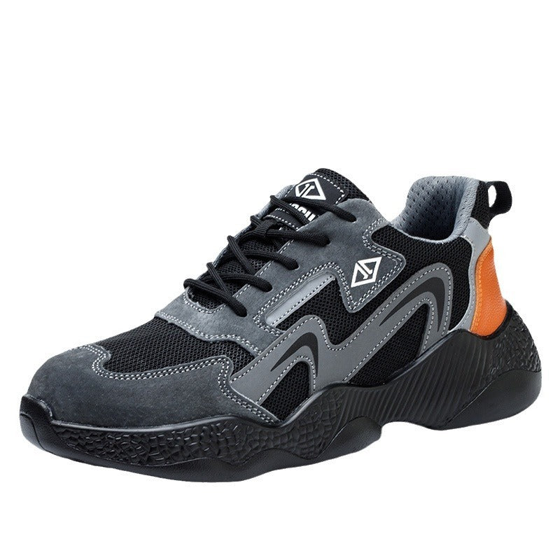 Men's Steel Toe Work Shoes, Lightweight & Durable, Anti-smashing and Anti-penetration