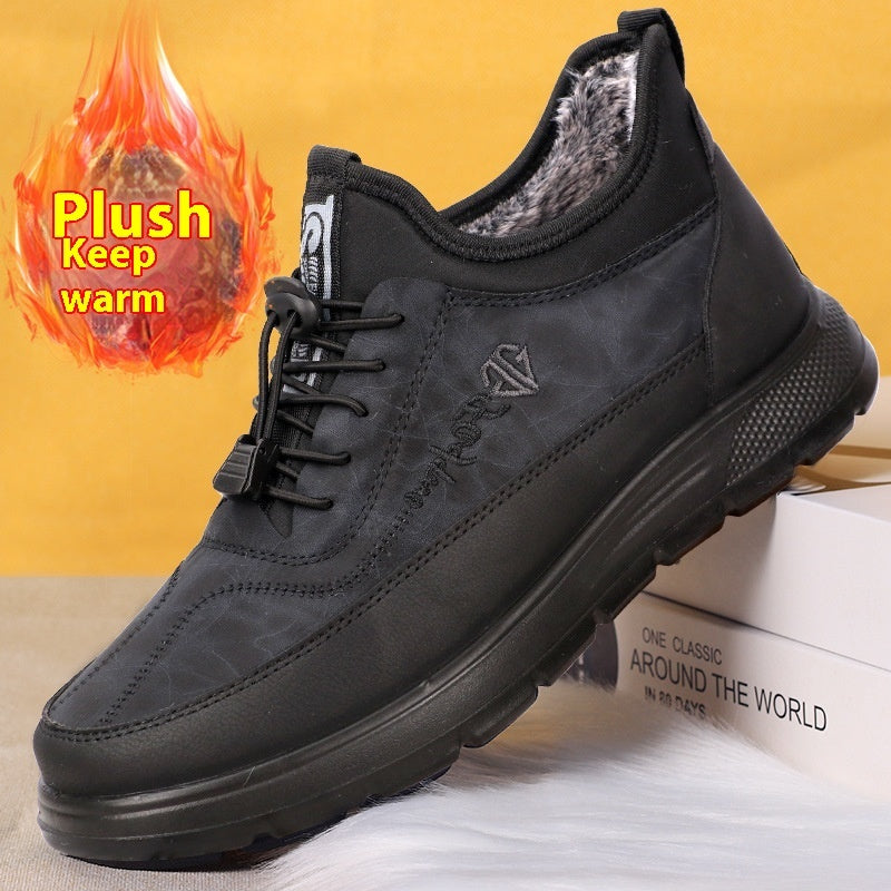 Waterproof Fleece-Lined Sneakers – Thickened Polyurethane Design for Warmth