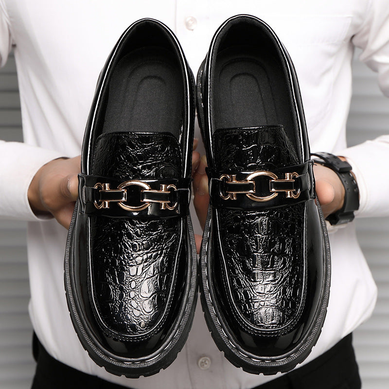 Glossy Casual British Leather Shoes for Men – Youthful Style