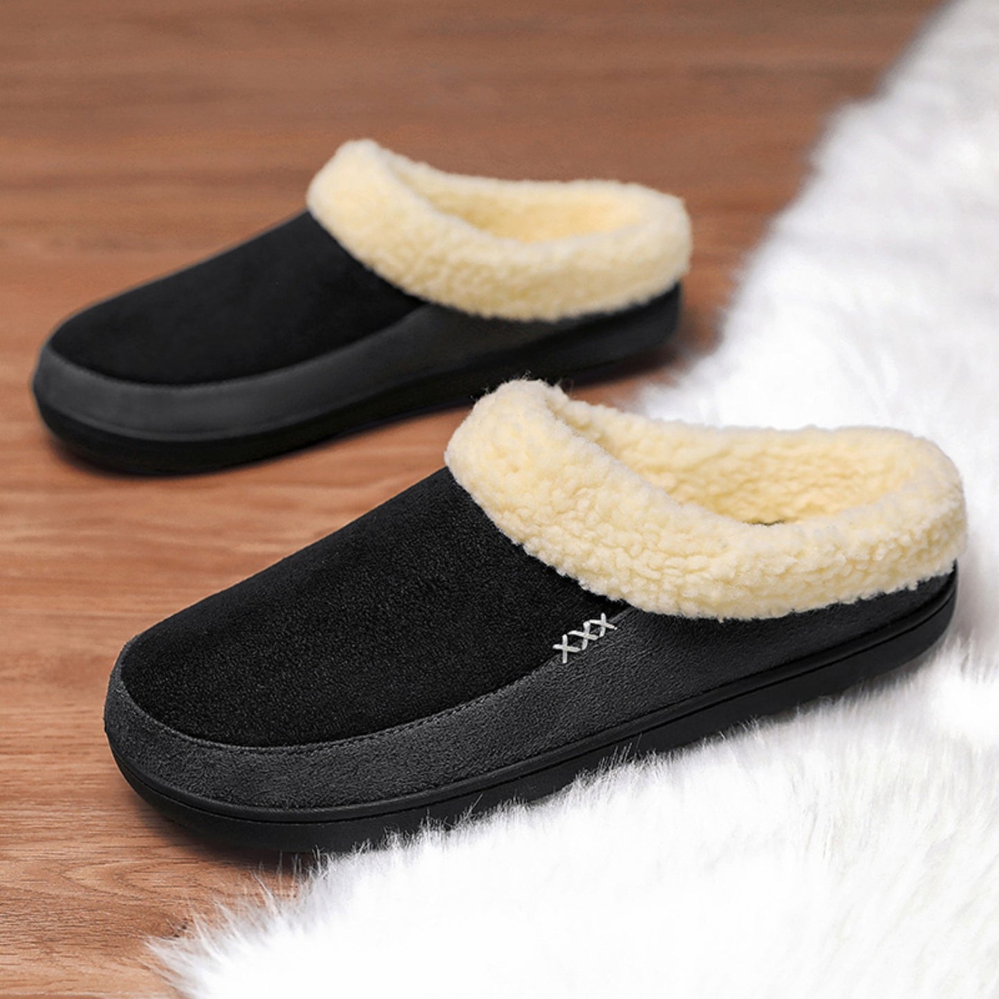 Men's Winter Cotton Slippers – Plus Size for Extra Comfort and Warmth