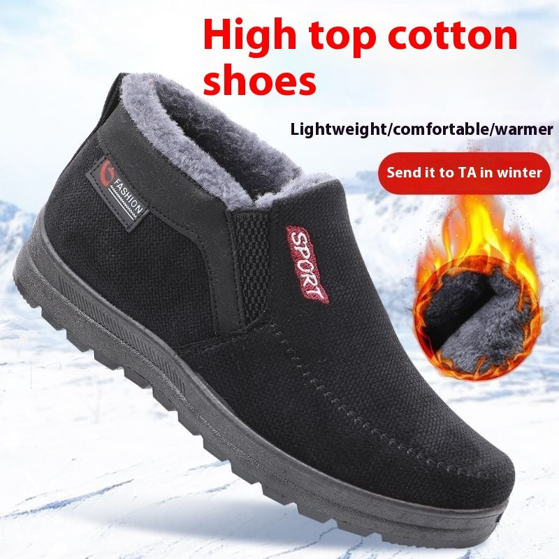 Men's Thermal Non-Slip Cotton-Padded Slip-On Shoes – Casual Old Beijing Cloth Design