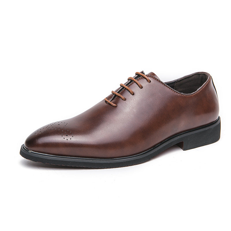 Casual Fashion Lace-Up Leather Shoes – Simple, Trendy, and Suitable for Business Formal Wear