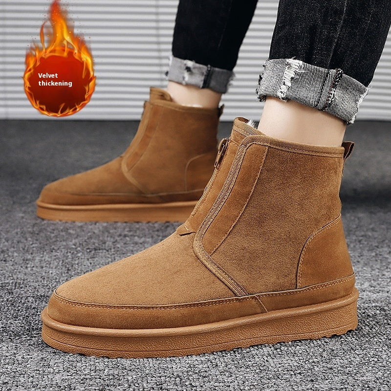 Fleece-Lined Padded Cotton Platform Shoes for Warmth