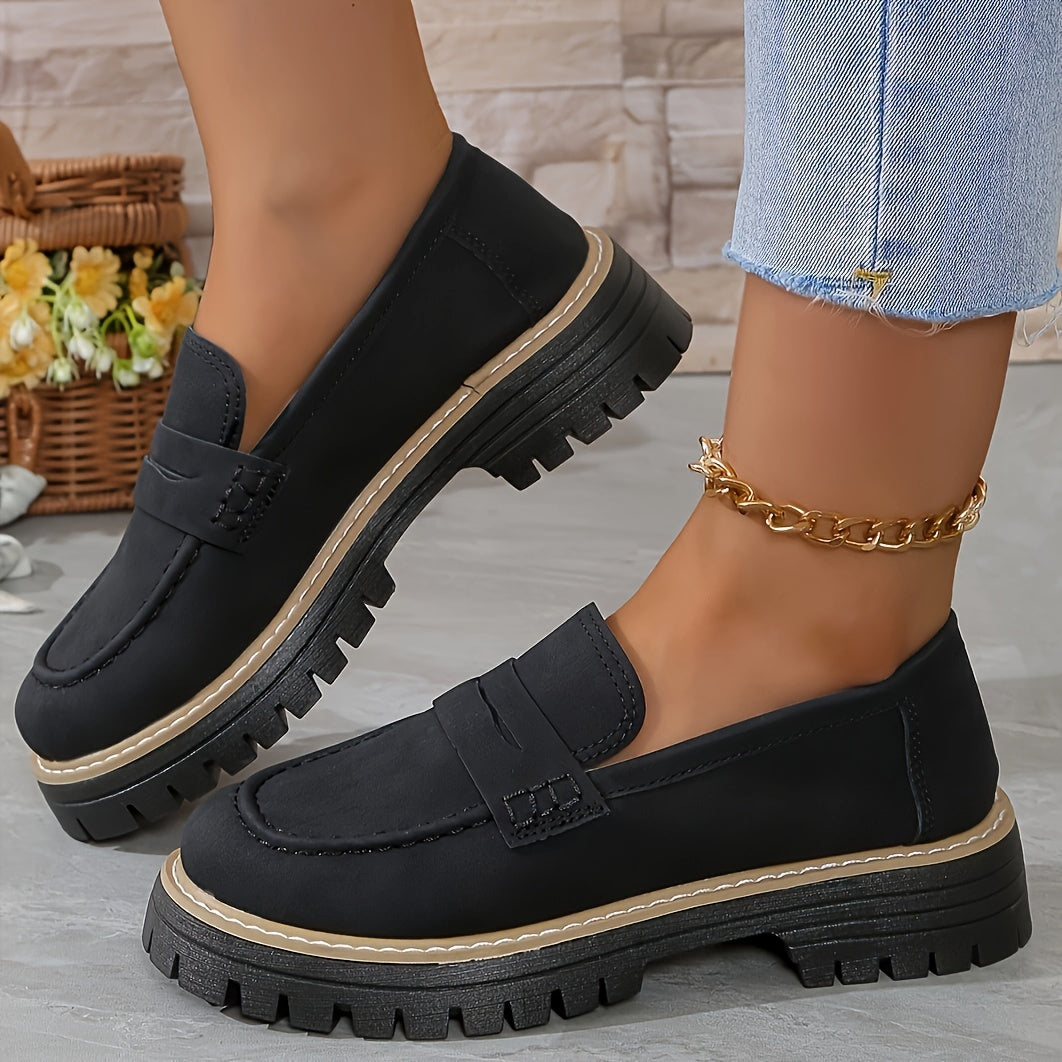 Chic Comfortable Women Platform Loafers Preppy Style